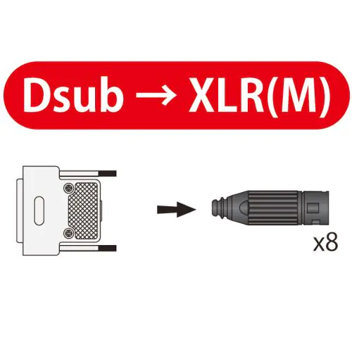 PA-08 DXM V2【Dsub-XLR(M)】 8chアナログ＆AES/EBUデジタルマルチケーブル