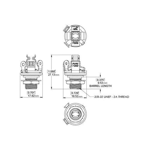 モノポリー確認用 モノラルジャックPTT1 ニッケルメッキ