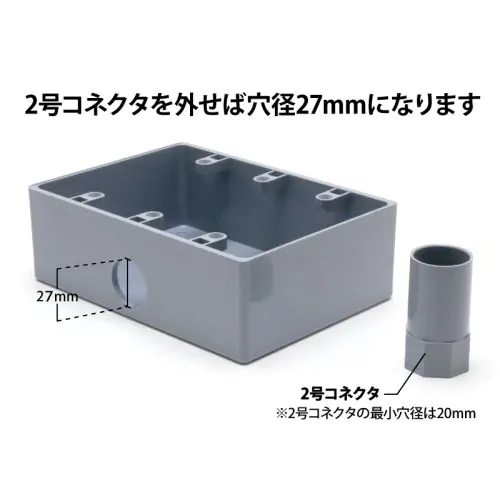 塩ビ製露出用 3連コンセントボックス PVR-22T