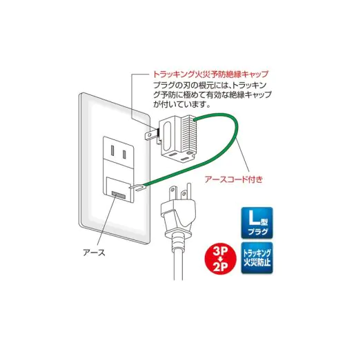 TAP-AD3LT 3P-2P L型変換アダプタ TAP-AD3LT 3P-2P L型変換アダプタ