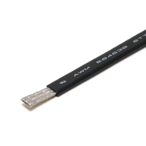 銅線19.77 シース付平編銅線 UL1798 TBCV AWG13 (黒)