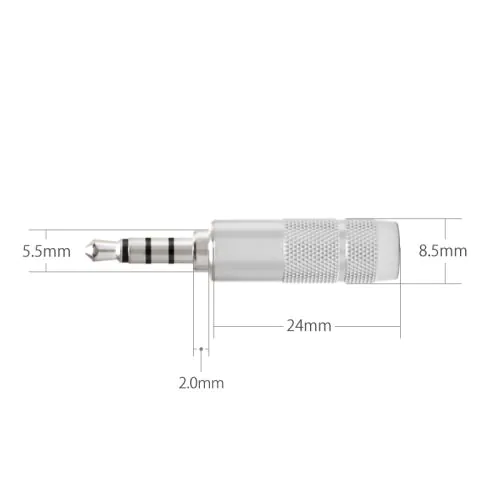 P-3.5/4SR（穴径4.0mm） 3.5mm4極プラグ（シルバーロジウムメッキ）