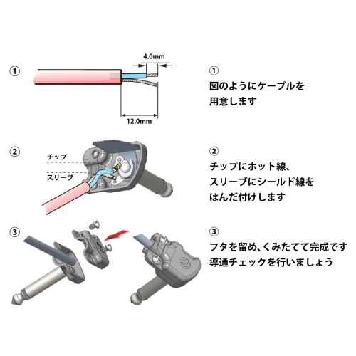 RP2RCF-BAG L型6.3mmモノラルフォンプラグ
