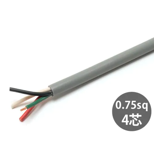 VCTFケーブル 4x0.75mm 5mm² 富士電線工業 VCTF 0.75sq×4芯 ビニルキャブタイヤコード (丸型