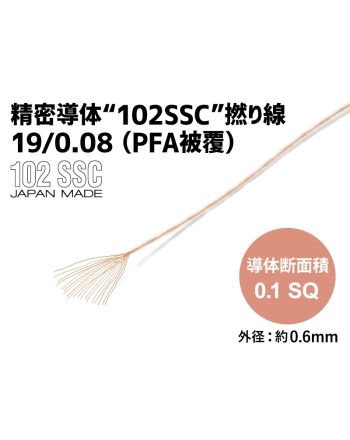 精密導体102SSC撚り線 19/0.08 (PFA被覆)
