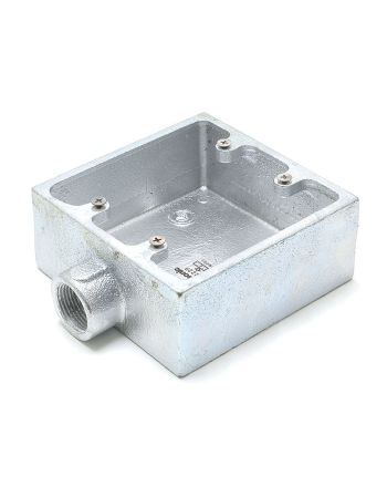 DFZ3222P（22G）鋳鉄製溶融亜鉛メッキ 2連露出スイッチボックス