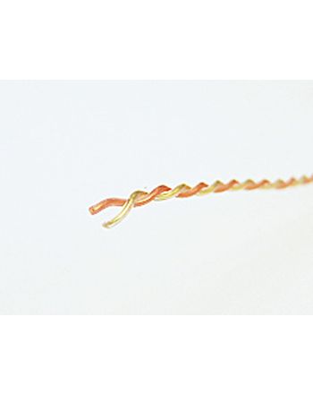 金メッキOFC単線 0.4mmTW フッ素樹脂(PFA)被覆　ツイストペア